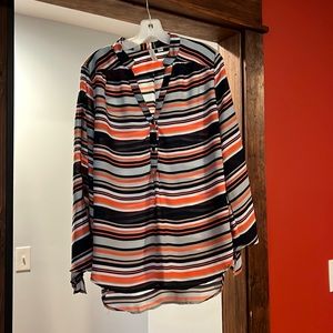 Womens Striped Blouse (Mulit-colored) Size L